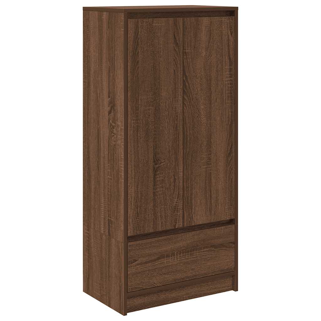 Cabinet with Drawer Brown Oak 55.5x34x119.5 cm Engineered Wood